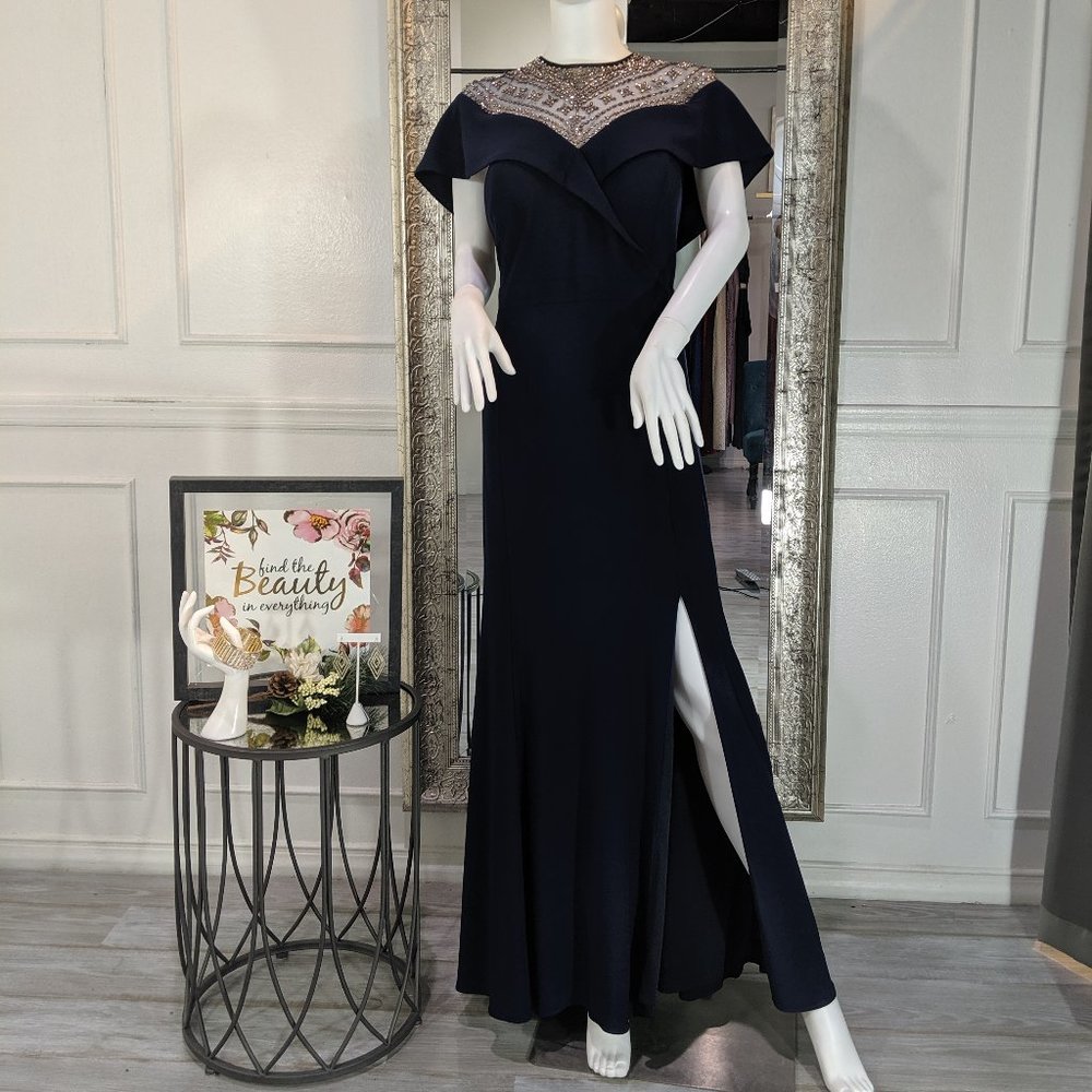 Navy Blue Formal Evening Dress Gown